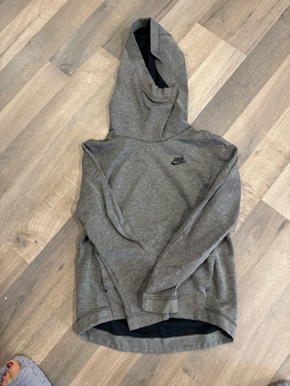 Nike Gray Crewneck Hoodie with Subtle Logo